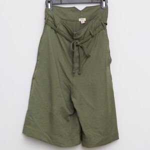 Olive Green Women's Tie-Waist Bermuda Shorts